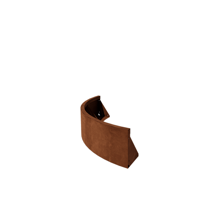 Corten terasest tugisein - Väline kurv - 100 x 100 x 30 cm