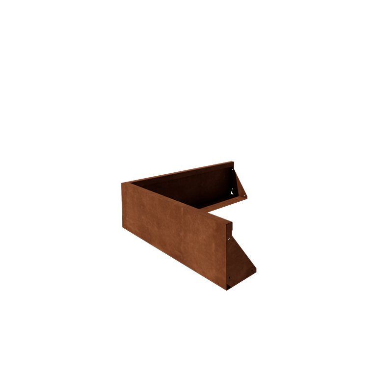 Corten terasest tugisein - Välinurk - 100 x 100 x 30 cm