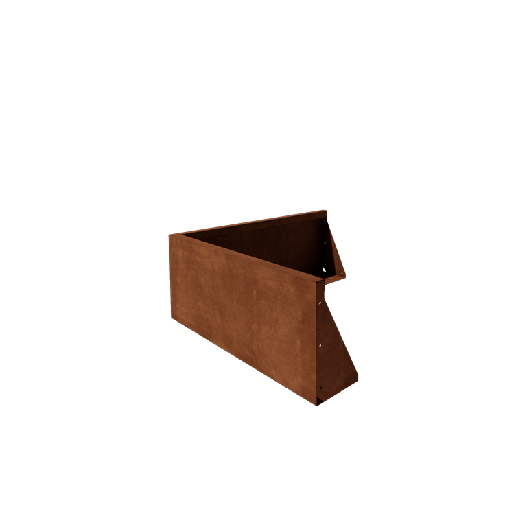 Corten terasest tugisein - Välinurk - 100 x 100 x 40 cm