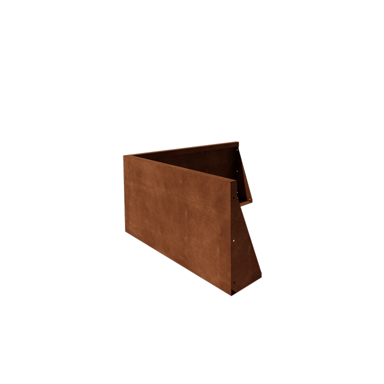 Corten terasest tugisein - Välinurk - 100 x 100 x 50 cm