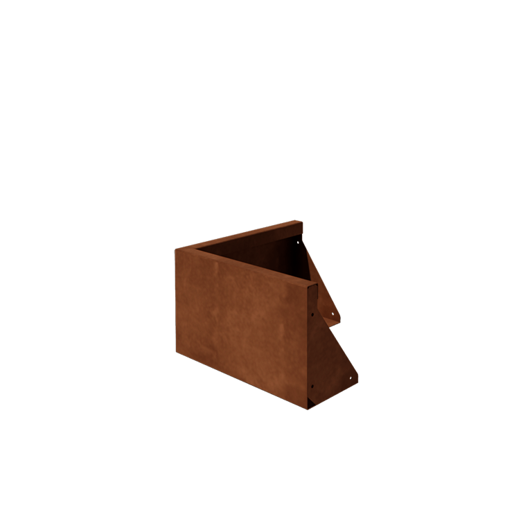 Corten terasest tugisein - Välinurk - 50 x 50 x 30 cm