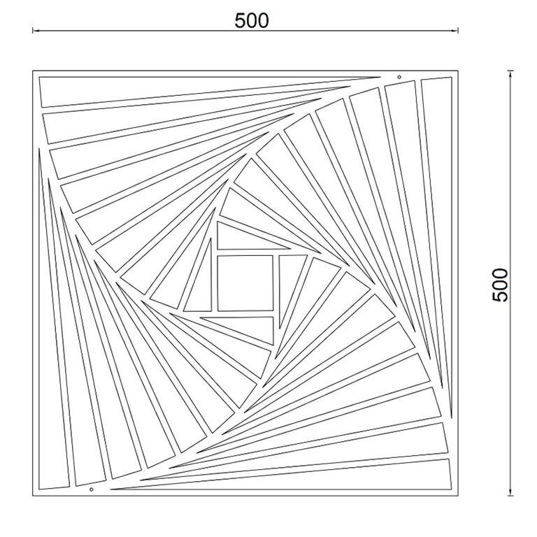 Metallist seinadekoratsioonid Geomeetrilised kujundid 3.0