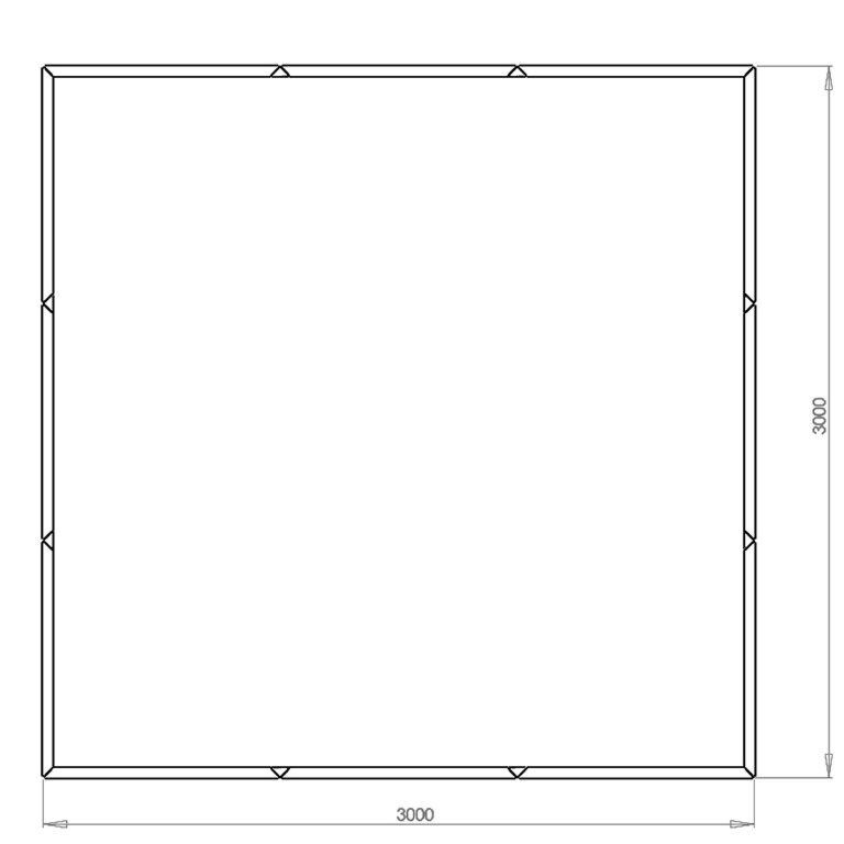 Pulbervärvitud terasest lillekast Miami xxl 300 x 300 cm