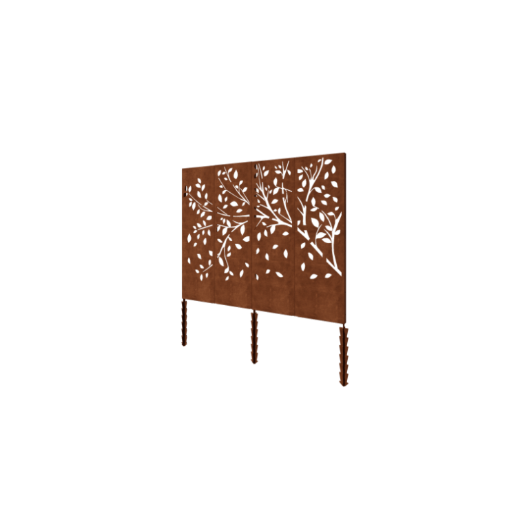 Corten terasest aiapaneel - Puu Täiskomplekt - 240 x 6 x 190 cm