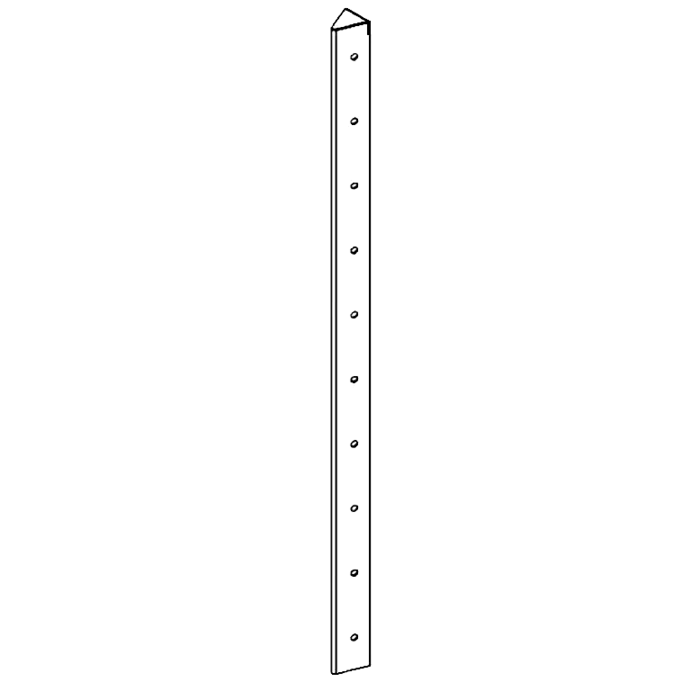 nurgaelement Pulbriga kaetud teras 45° 100 cm