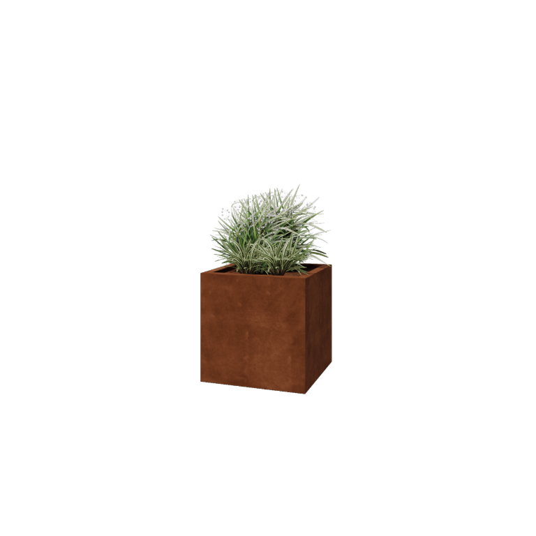 Corten terasest lillekast - Ruut - 60 x 60 x 60 cm - Keevitatud - Põhjalauaga