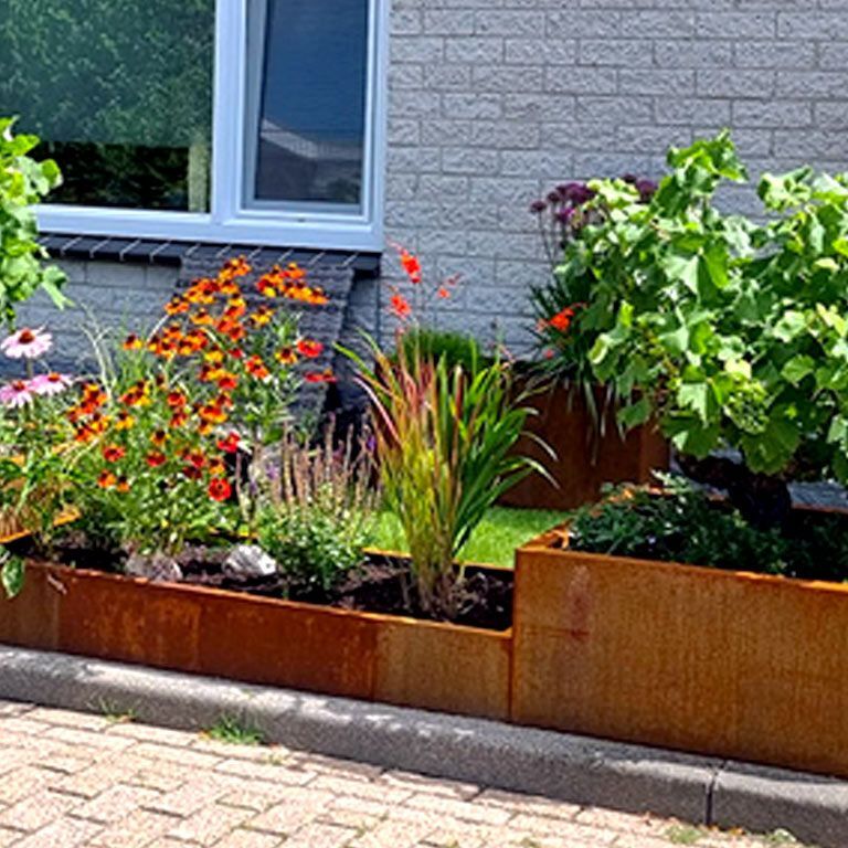 Keevitatud Corten-terasest lillekast Montana 80 x 80 x 40 cm