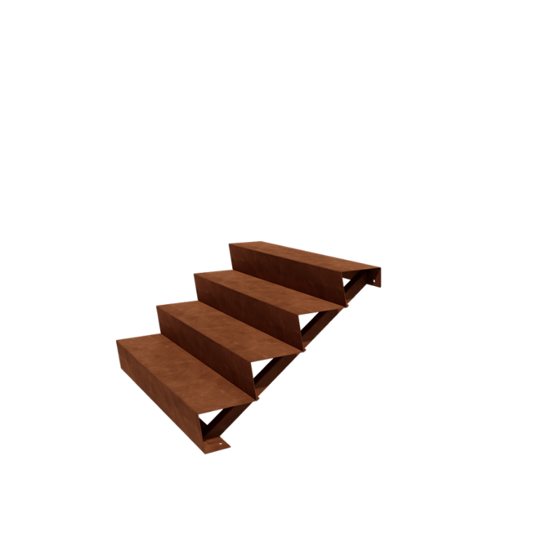 Corten terasest aiatrepp - 4-astmeline - 96 x 120 x 68 cm