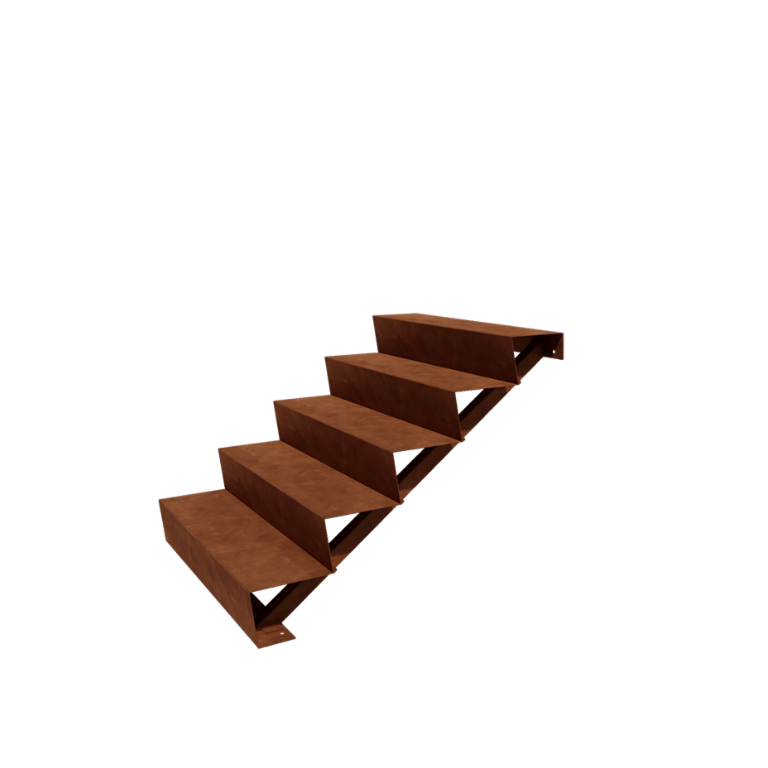 Corten terasest aiatrepp - 5-astmeline - 120 x 100 x 85 cm