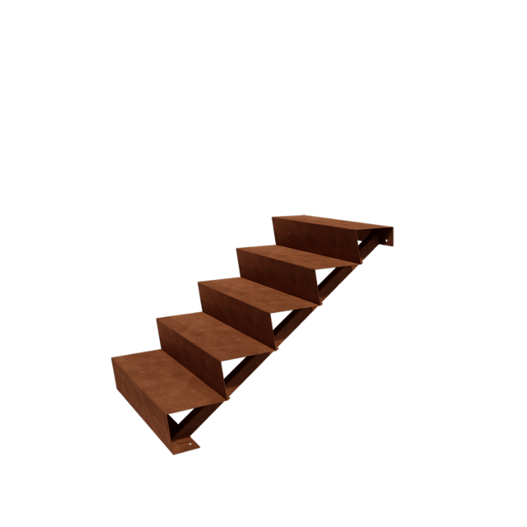 Corten terasest aiatrepp - 5-astmeline - 48 x 80 x 85 cm