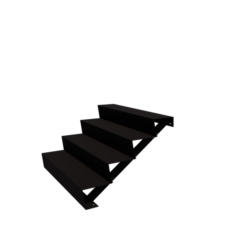 Terasest aiatrepp - 4-astmeline - 96 x 120 x 68 cm - RAL9005 matt (must)