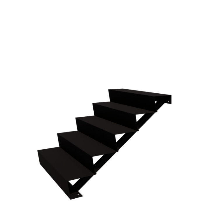 Terasest aiatrepp - 5-astmeline - 48 x 100 x 85 cm - RAL9005 matt (must)