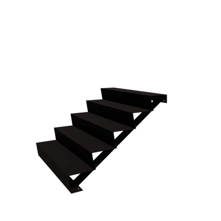 Terasest aiatrepp - 5-astmeline - 120 x 120 x 85 cm - RAL9005 matt (must)