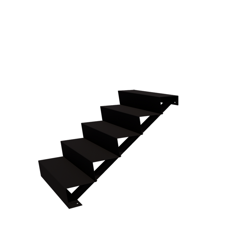 Terasest aiatrepp - 5-astmeline - 48 x 80 x 85 cm - RAL9005 matt (must)
