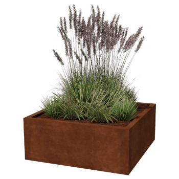 Keevitatud Corten-terasest lillekast Montana 100 x 100 x 40 cm