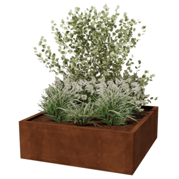 Keevitatud Corten-terasest lillekast Montana 120 x 120 x 40 cm