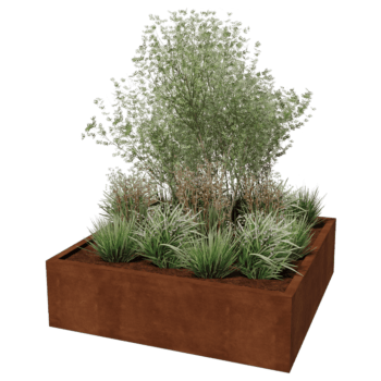 Keevitatud Corten-terasest lillekast Montana 140 x 140 x 40 cm