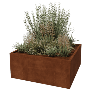 Keevitatud Corten-terasest lillekast Montana 140 x 140 x 60 cm