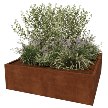 Keevitatud Corten-terasest lillekast Montana 200 x 200 x 60 cm