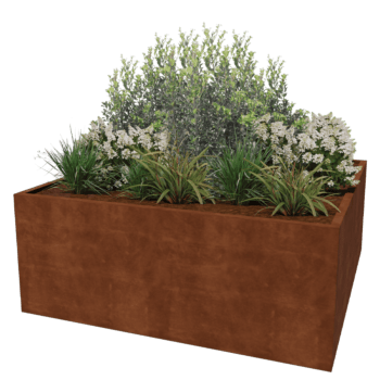 Keevitatud Corten-terasest lillekast Montana 200 x 200 x 80 cm