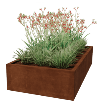 Keevitatud Corten-terasest lillekast Montana 200 x 100 x 40 cm