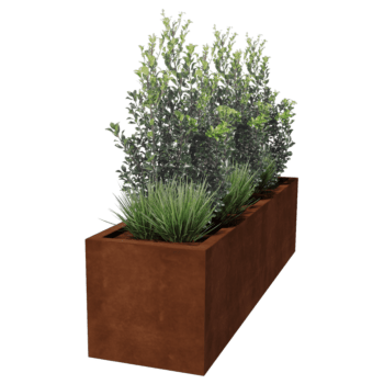 Keevitatud Corten-terasest lillekast Montana 200 x 50 x 50 cm