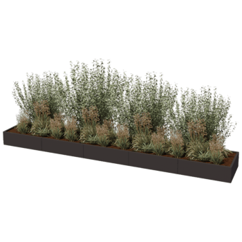 Pulbervärvitud terasest lillekast Texas xxl 500 x 80 cm