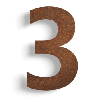 majanumber Corten teras (plaat) 3 - 15 cm