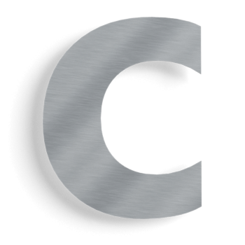 Roostevabast terasest majanumber c - 10 cm