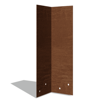 ühendusplaat Corten teras 90º keskmise kõrgusega 34 - 37,5 cm