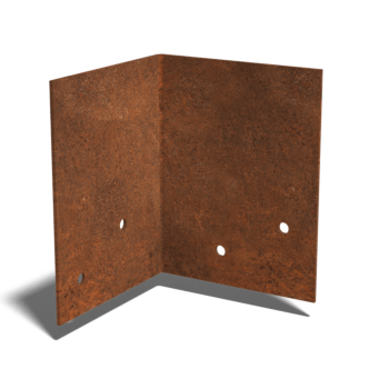 ühendusplaat Corten teras 90º keskmine 22 - 25 cm