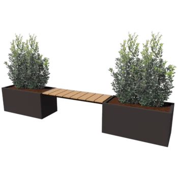 Terasest lillekast - Ristkülik - 321,2 x 50 x 50 cm - Muu RAL värv - Ilma põhjalauata - Pingikesega