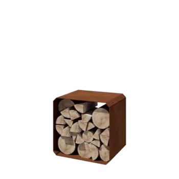 Corten terasest küttepuude hoidja - Colorado 1 gabals - 40 x 40 x 40 cm
