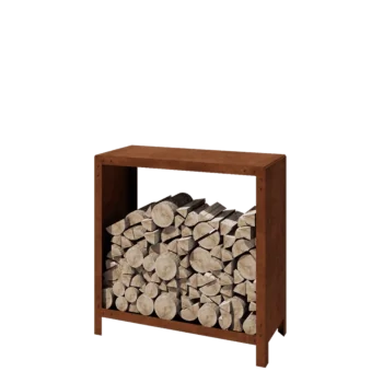 Corten terasest küttepuude hoidja - Indiana - 100 x 40 x 100 cm