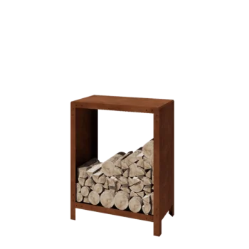 Corten terasest küttepuude hoidja - Indiana - 80 x 40 x 100 cm