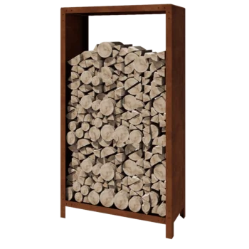 Corten terasest küttepuude hoidja - Indiana - 100 x 40 x 180 cm