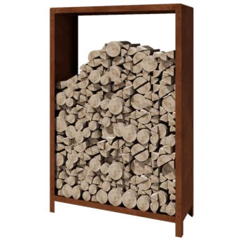 Corten terasest küttepuude hoidja - Indiana - 120 x 40 x 180 cm
