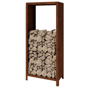 Corten terasest küttepuude hoidja - Indiana - 80 x 40 x 180 cm