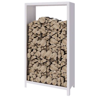 Terasest küttepuude hoidja - Indiana - 100 x 40 x 180 cm - RAL9010 matt (valge)