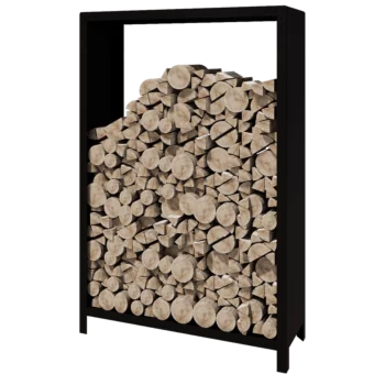Terasest küttepuude hoidja - Indiana - 120 x 40 x 180 cm - RAL9005 matt (must)