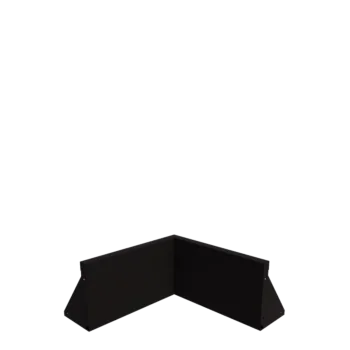 Terasest tugisein - Sisenurk - 50 x 50 x 30 cm - RAL9005 matt (must)