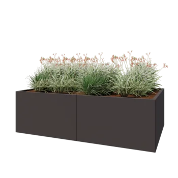 Terasest lillekast XXL - Ristkülik - 200 x 120 x 60 cm - RAL7016 matt (antratsiithall) - Põhjalauaga