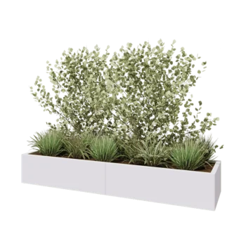 Terasest lillekast XXL - Ristkülik - 200 x 50 x 30 cm - RAL9010 matt (valge) - Ilma põhjalauata