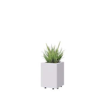 Terasest lillekast - Ruut - 30 x 30 x 40 cm - RAL9010 matt (valge) - Põhjalauaga - Jalgadega