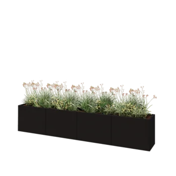 Terasest lillekast XXL - Ristkülik - 320 x 40 x 60 cm - RAL9005 matt (must) - Ilma põhjalauata