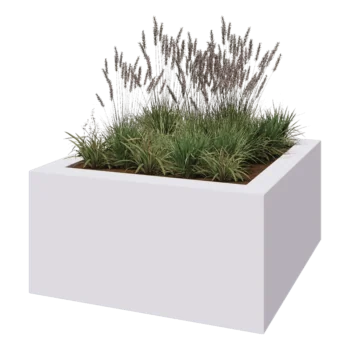 klaaskiudne lillekast - Ruut - 160 x 160 x 80 cm - RAL9010 matt (valge) - Põhjaga