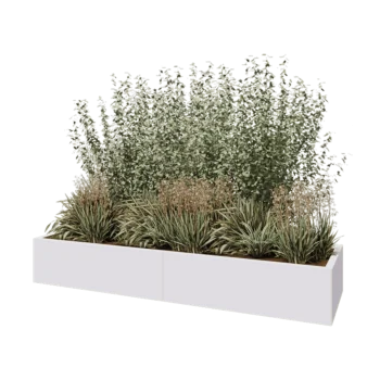 Terasest lillekast XXL - Ristkülik - 200 x 60 x 30 cm - RAL9010 matt (valge) - Ilma põhjalauata