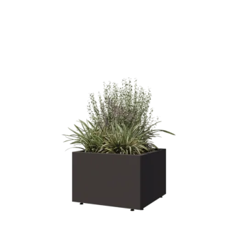 Terasest lillekast - Ruut - 60 x 60 x 40 cm - RAL7016 matt (antratsiithall) - Põhjalauaga - Jalgadega