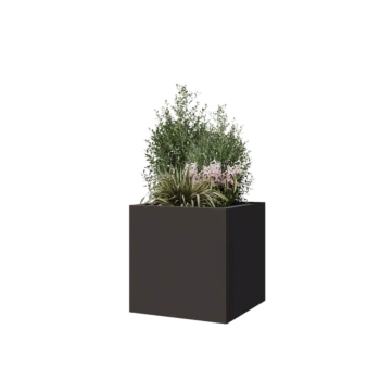Terasest lillekast - Ruut - 50 x 50 x 50 cm - RAL7016 matt (antratsiithall) - Ilma põhjalauata