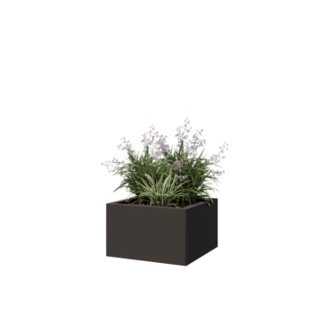 Terasest lillekast - Ruut - 50 x 50 x 30 cm - RAL7016 matt (antratsiithall) - Põhjalauaga